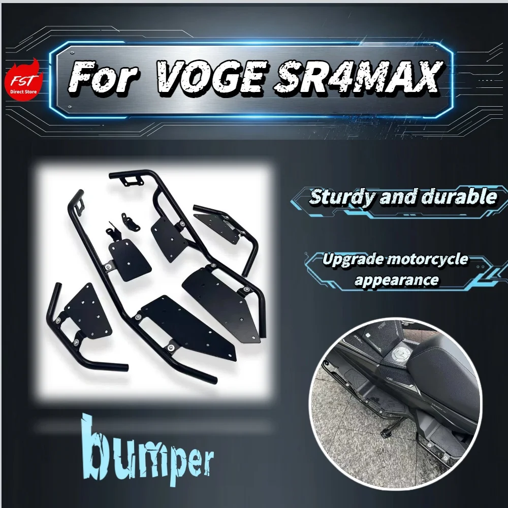 

For Voge SR4Max Loncin LX350T-5D High Carbon Steel Thickened Front Rear Bumper Anti-fall Guard Footrest Mod Parts