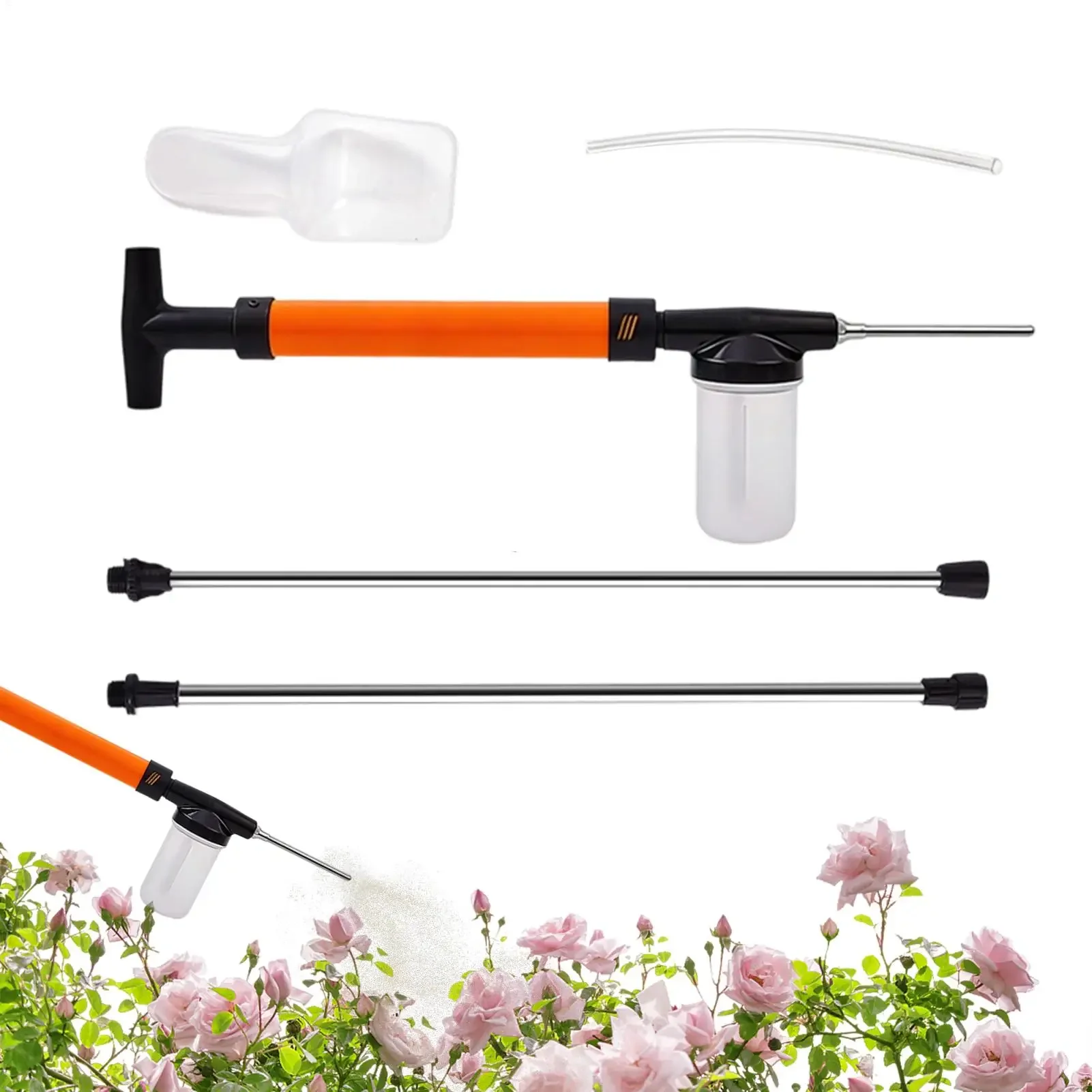 Diatomaceous Earth Powder Duster With 2 Extension Pole Sprinkler Powder Duster Applicator For Home Greenhouse Farm Garden Indoor