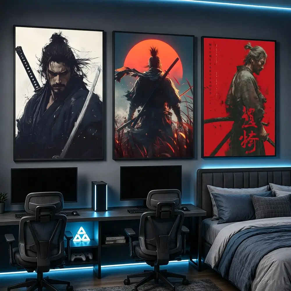 game Sekiro Poster HD Poster Anime Aesthetic Wall Art For Game Anime Lovers Bedroom Gaming Room Decor Ideal Gift