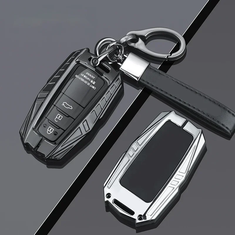 Metal Remote Key Case for Car Cover Holder Fob for Toyota Crown Mirai Alpharo Vellfire Corolla Cross Prius Camry BZ4X Keychain