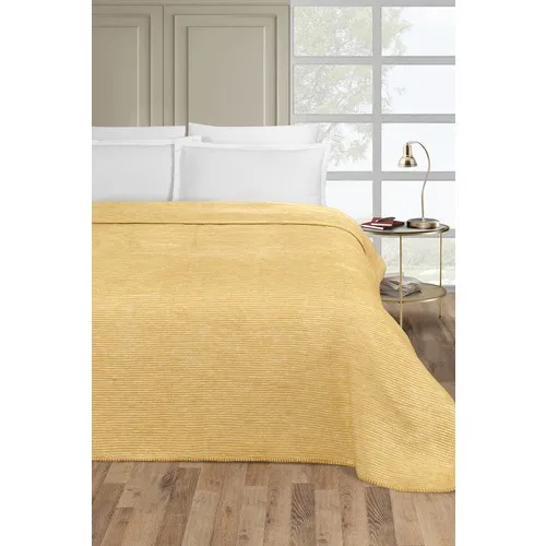 Pierre Cardin Helen Mustard Double Cotton Blanket