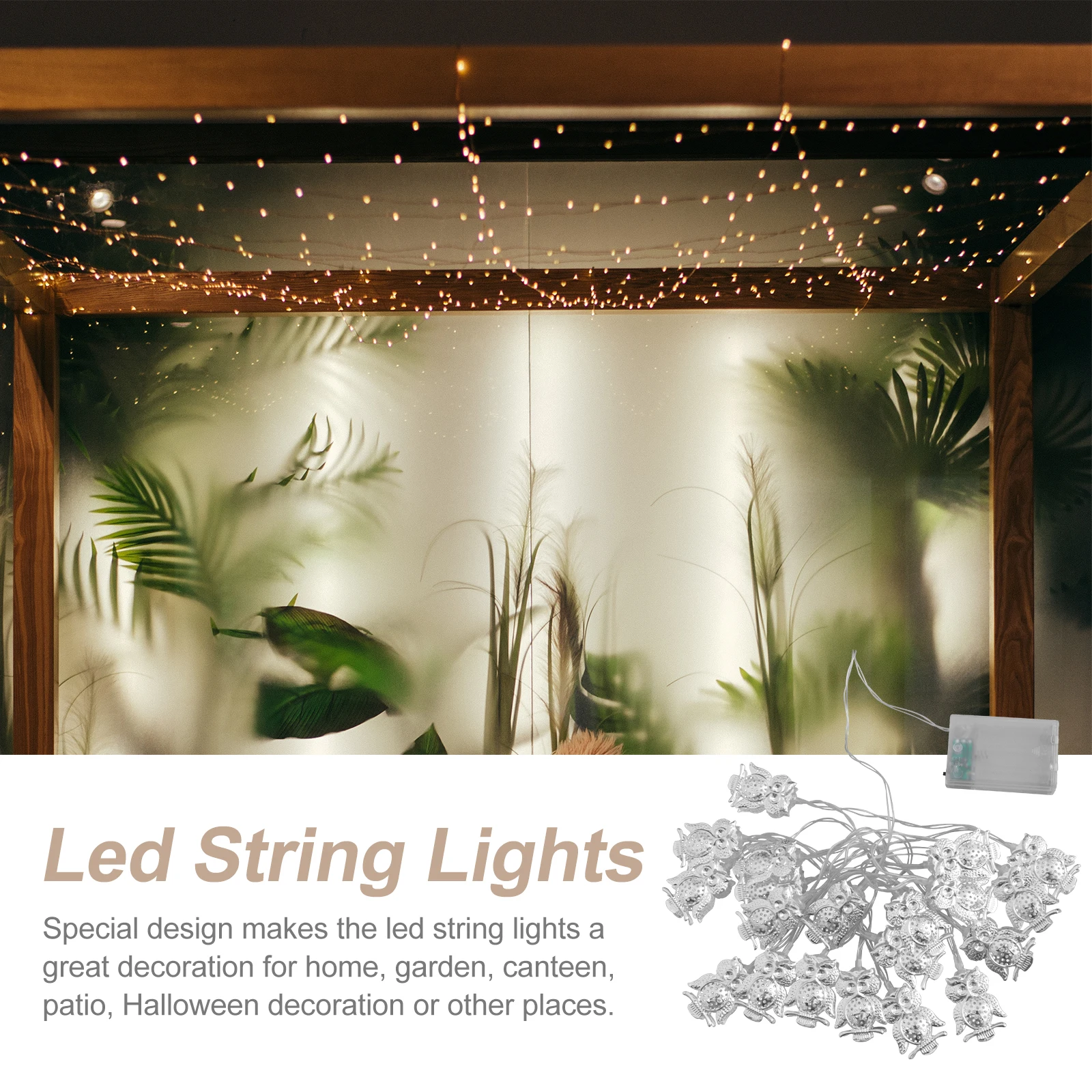 

Owl Shape LED String Lights Operated Decorative Lamps for Halloween Wedding Party Festival Decoration Energy