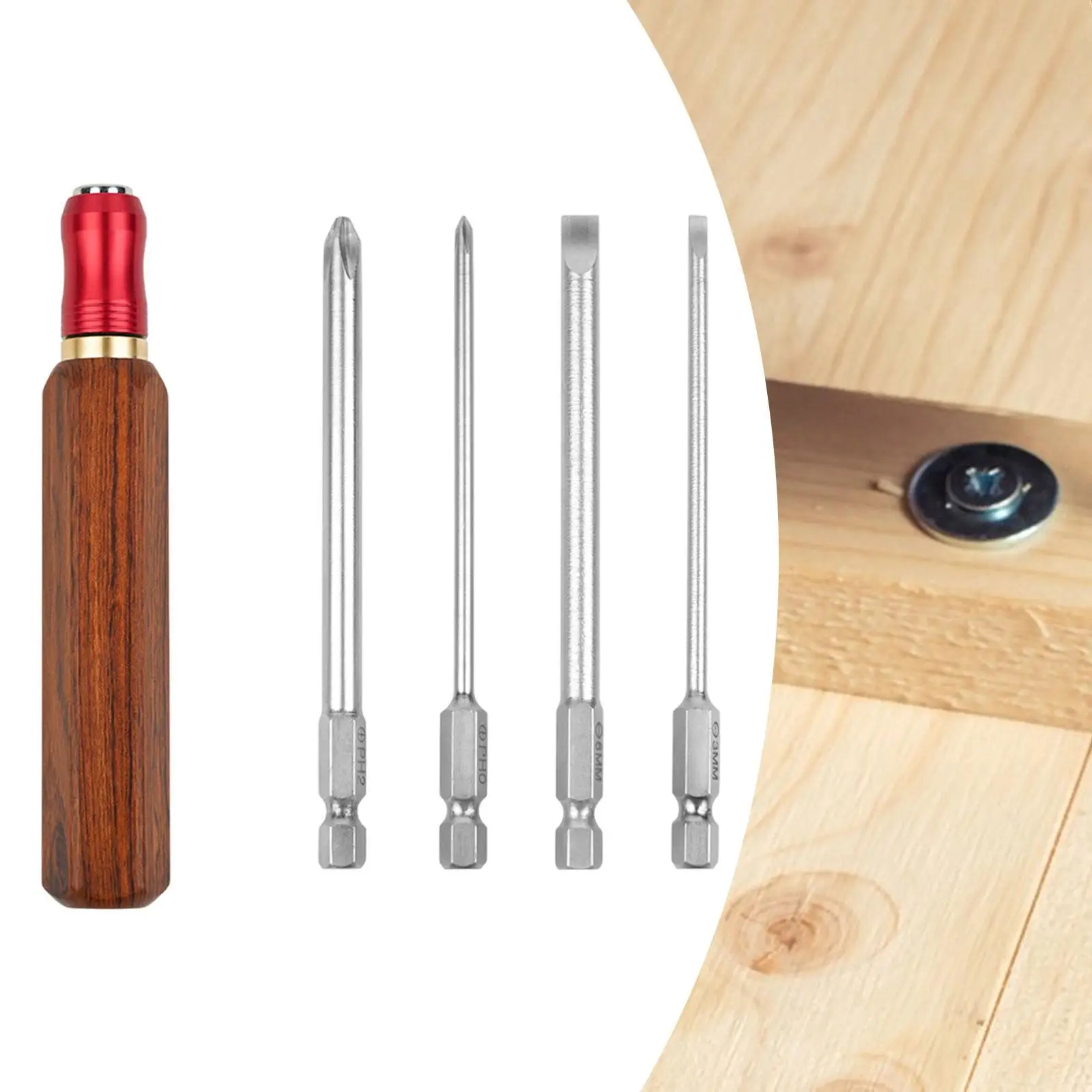 Wooden Handle And 4…