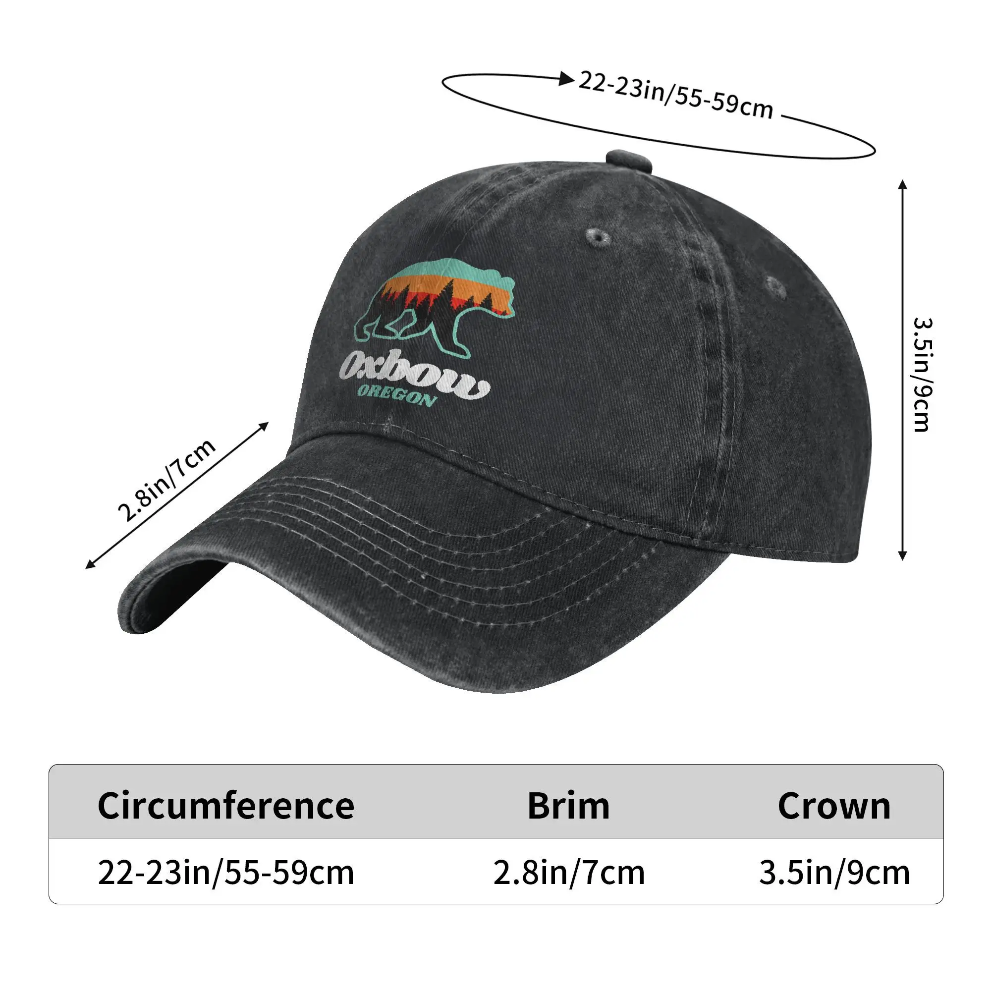 خمر Oxbow أوريغون الصيد الصيف الدب قبعة بيسبول الرجال النساء المتعثرة الدنيم Snapback قبعة الجبل في الهواء الطلق قبعات قابلة للتعديل