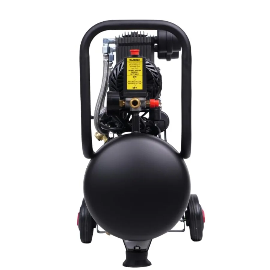 ضاغط هواء فائق الهدوء 6.4 جالون 110 فولت 60 هرتز تصميم خزان فولاذي خالي من الزيت مع مستوى ضوضاء 78 ديسيبل وعجلات مدمجة لفعال #3