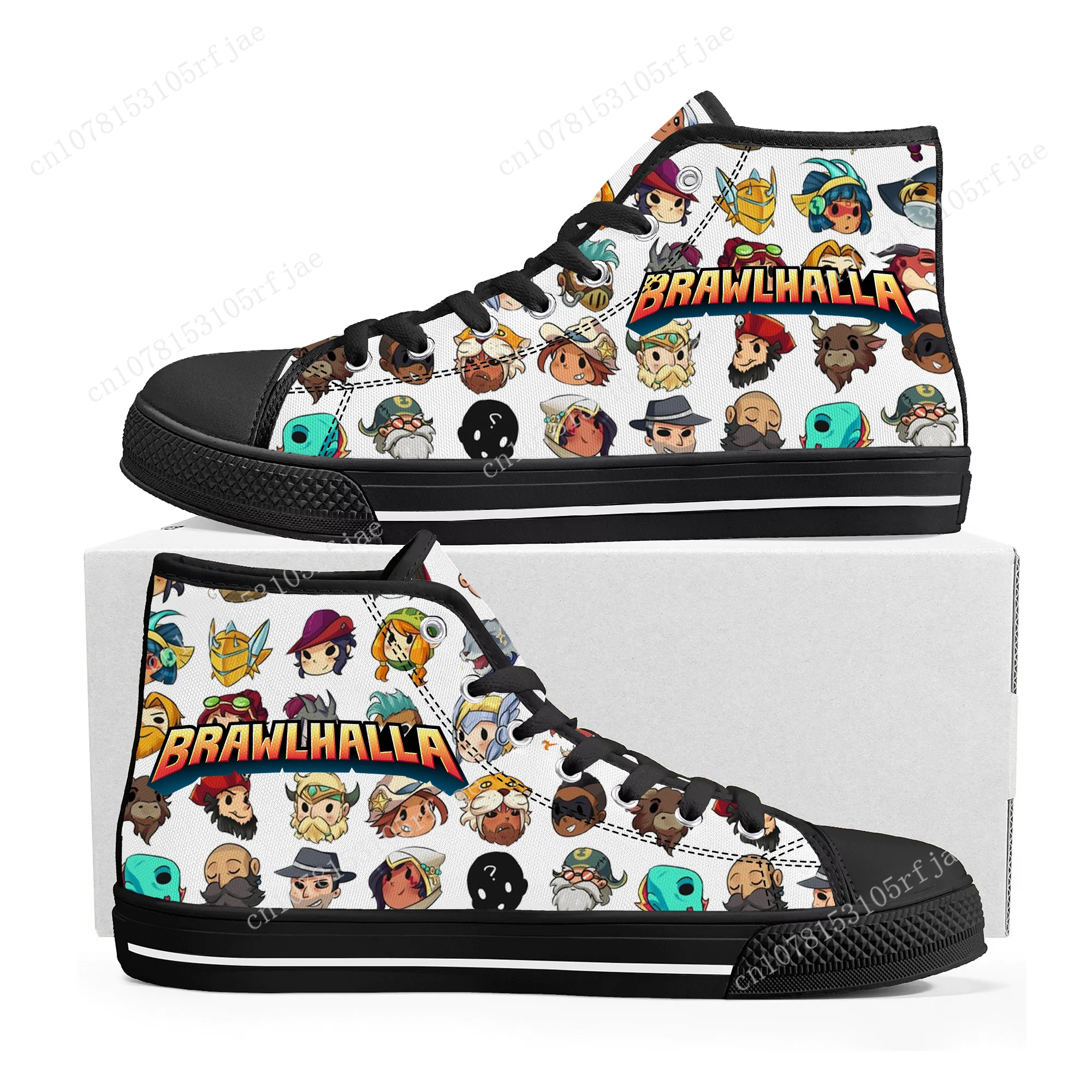 

Brawlhalla High Top Sneakers Hot Cartoon Game Mens Womens Teenager Fashion High Quality Canvas Sneaker Custom Built Couple Shoes