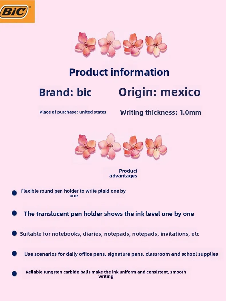 10 قطعة قلم حبر جاف BIC كلاسيكي أمريكي عتيق قلم زيت ناعم مستدير 1.0 مللي متر قلم حبر جاف اللوازم المكتبية المدرسية