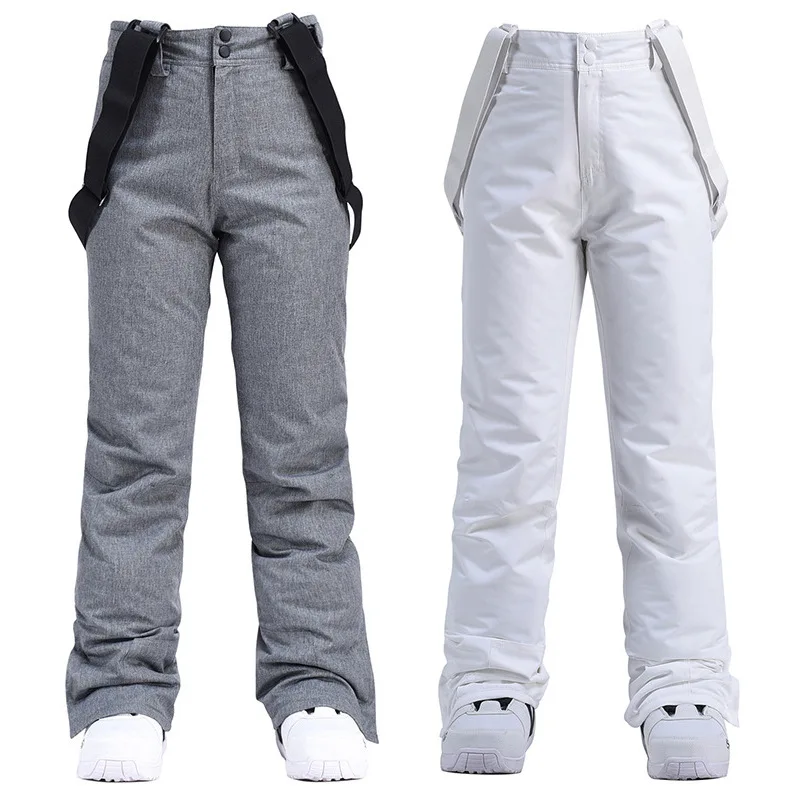

Ski pants new men's and women's veneer and double board windproof and waterproof removable elastic waist thickened thermal