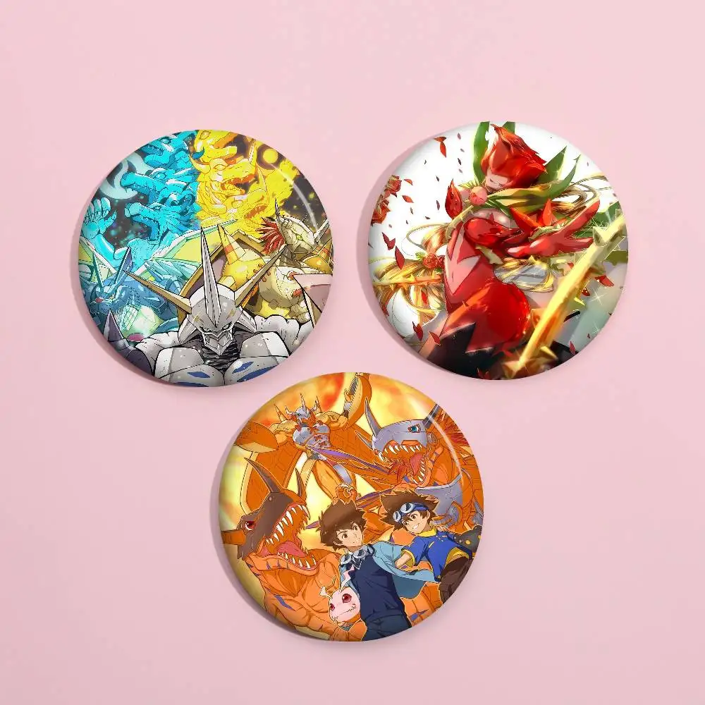 Game Digimon Creator Tinplate Pin Button Custom Anime Role Old-school Brooch Cartoon Collar Badge Jewelry Gift Fans