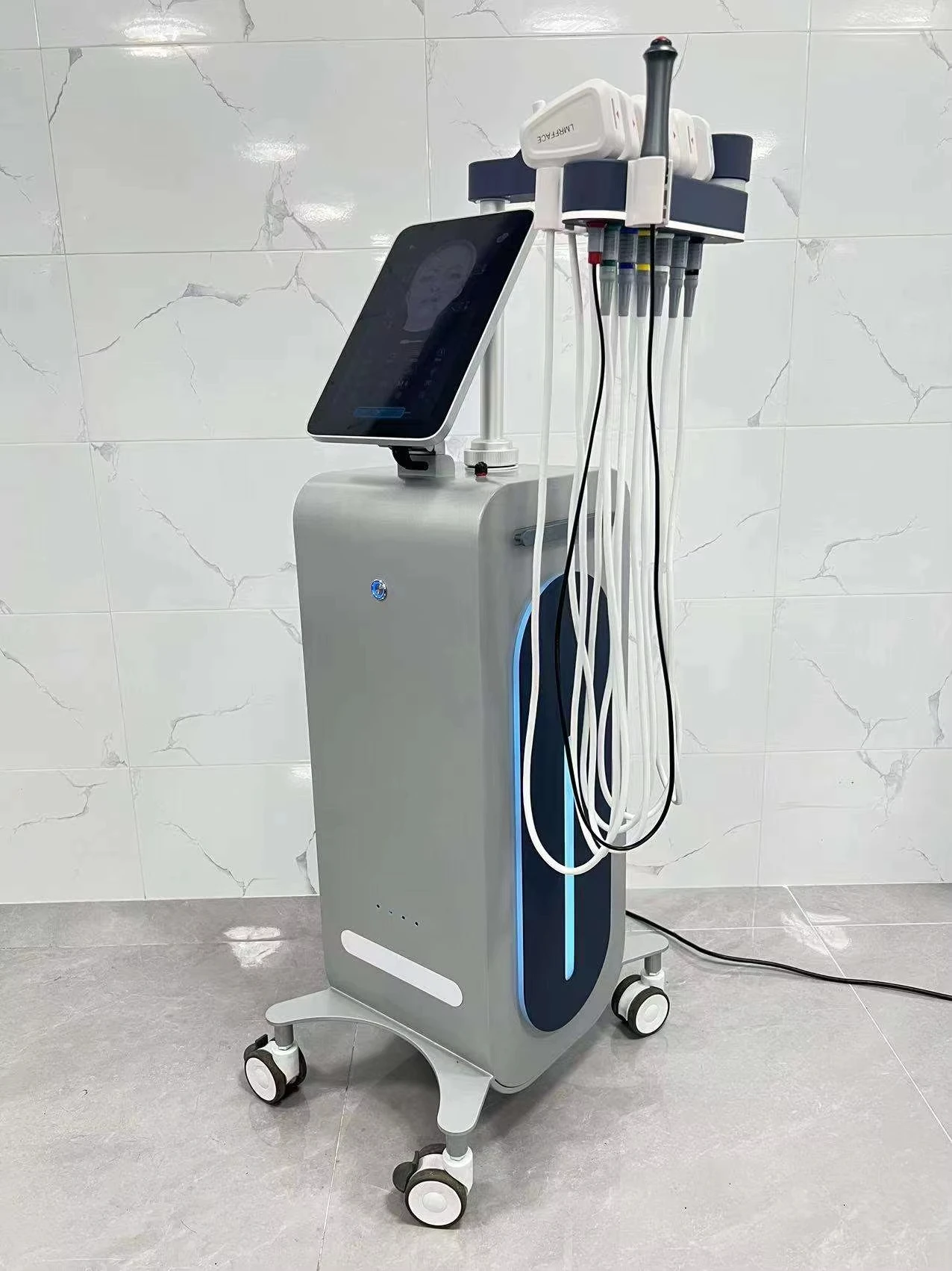 EMS垂直フェイスRFリフティングマシン マイクロカレント彫刻美容器 サロン用 - 引き締め強化