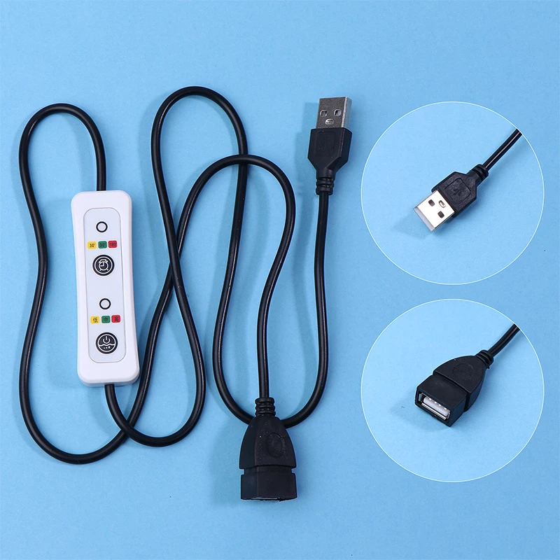 3-Timing 0.5h/1.5h/3h 3-Speed Controller For USB Ceiling Fan LED Lamp Power Extension Switch Cable