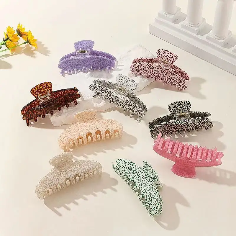 

NEW 10.5CM Large Spotted Acetate Hair Claw Classic French Claw Clips Retro Trendy Hair Clips for Women Girls Hair Accessories