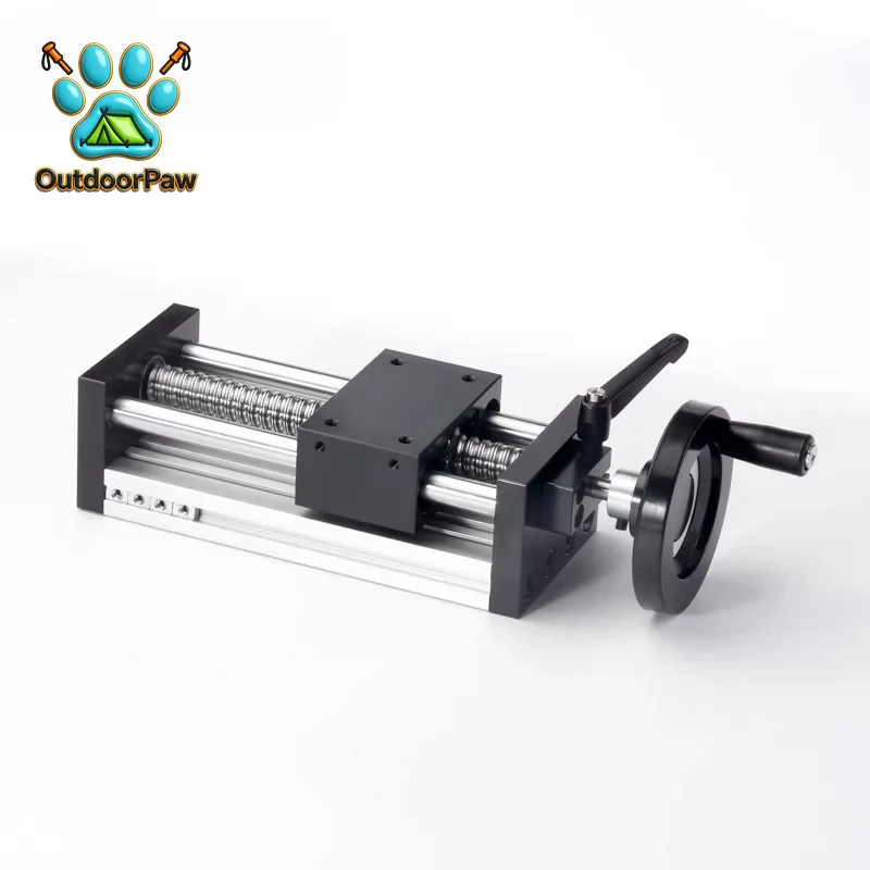 Ball Screw Linear Guideway Slide Table Motion Module Manual Displacement Slide Stroke With Precision Laser Scale Handwheel