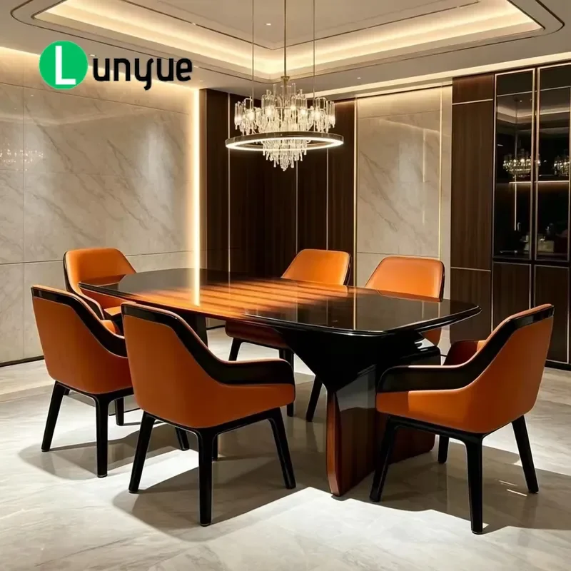 Luxury Modern Marble Countertop Dining Table Eco Friendly Durable Customizable for Family Hotel Villa Hospital