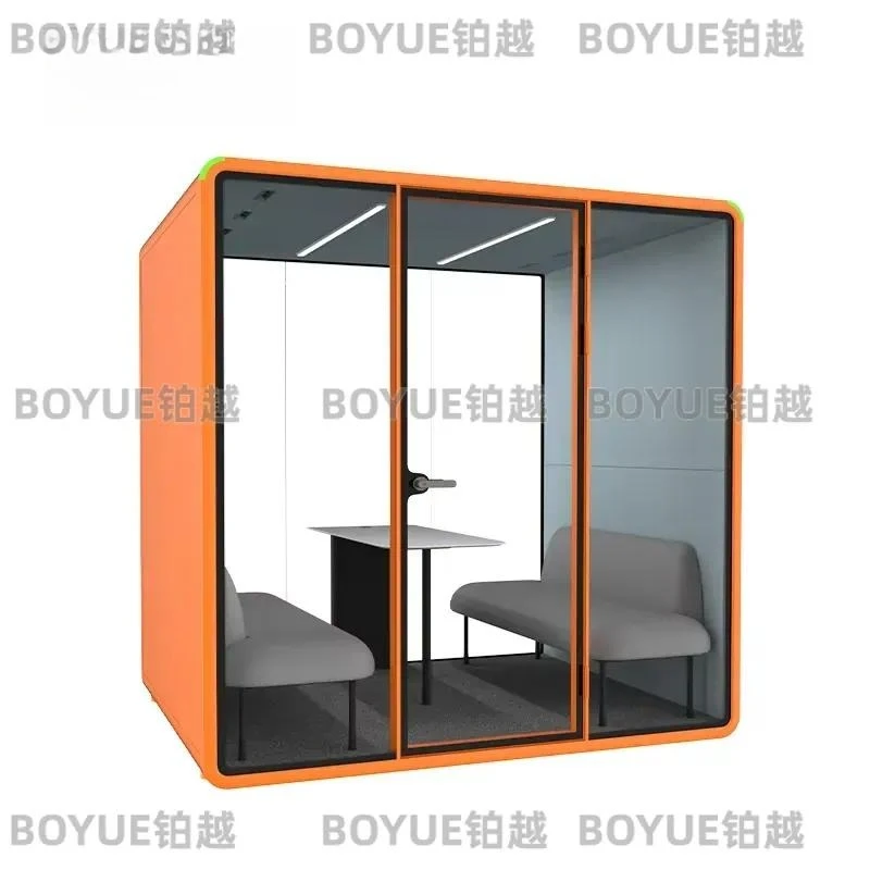 Soundproof Office Privacy Pod Acoustic Meeting Booth with Sofa for Quiet Negotiation and Phone Calls Modern Workspace