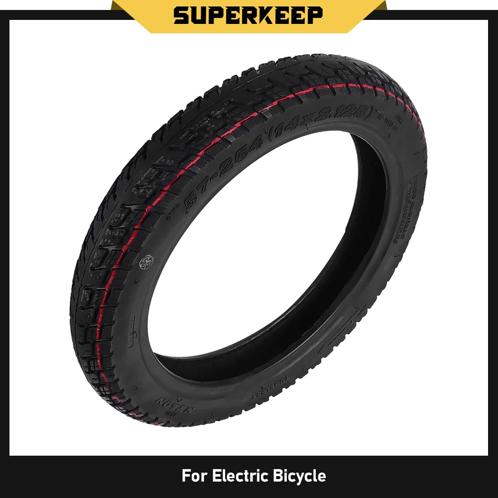 

14x2.125 tire 57-254 Electric Bicycle Tubeless Tire 14 Inch14*2.125 Vacuum Rubber Tyre Electric Bike Replacement Accessories