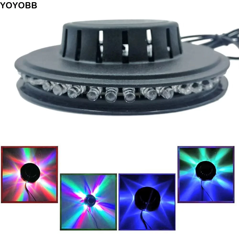 

Красочный светодиодный светильник в виде диско-шара, вращающийся, мигающий, с USB-питанием, для сцены, с креплением на стену, активируемый звуком