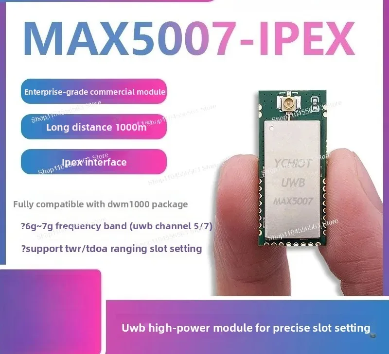 MAX5007 High Precision 1km UWB Distance Measurement Module 6-7GHz, for Indoor Positioning & Industrial IoT, Long Range
