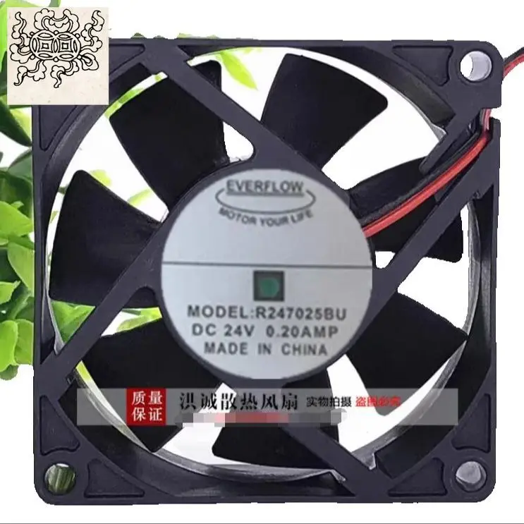 Ltsf لـ EVERFLOW R247025BU DC 24V 0.20A 70x70x25mm 2-Wire Server Cooling Fan7cm