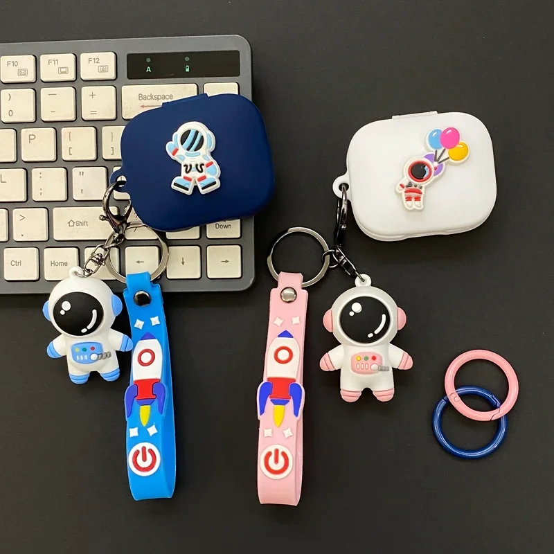 Funda de astronauta para SoundPEATS True Air2, funda de silicona con dibujos animados para auriculares SoundPEATS True Air 2, funda para caja de audífono