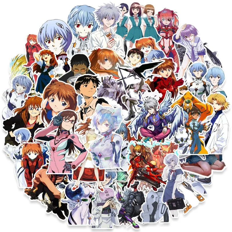 50pcs Anime Evangelion DIY Creative Decor Stickers for Luggage Phone Tablet  Greeting Card