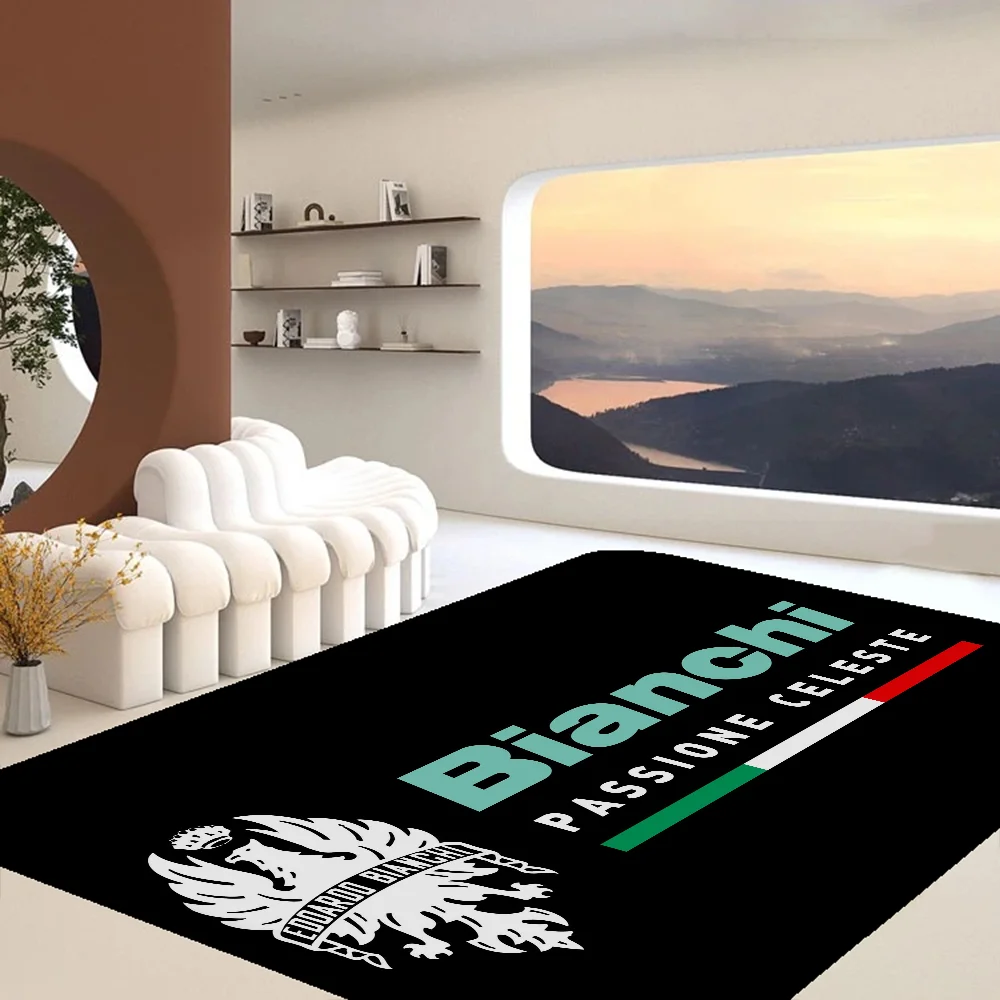 

B-Bianchi Logo Floor Mat Retro Multiple Choice Living Room Kitchen Rug Non-Slip Modern Home Decor