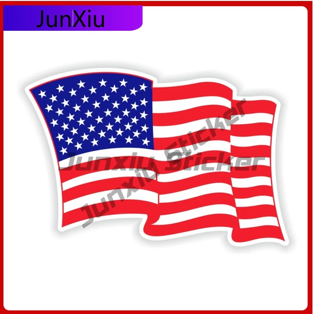 

Usa Waving Flag Sticker Decals Motorcycle Bumper Moto Ebike Sticker Funny Car Decoration Accessories For Bumper Car Van Truck
