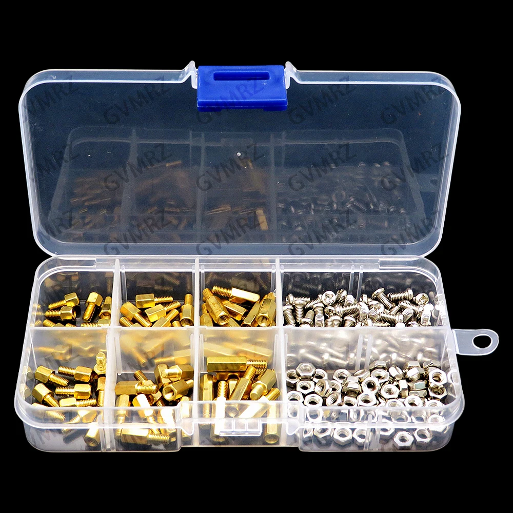 180PCS M3 Brass Hex Column Standoff Support Spacer Pillar M3 Screw Nut For PCB Board M3  Brass Hex
