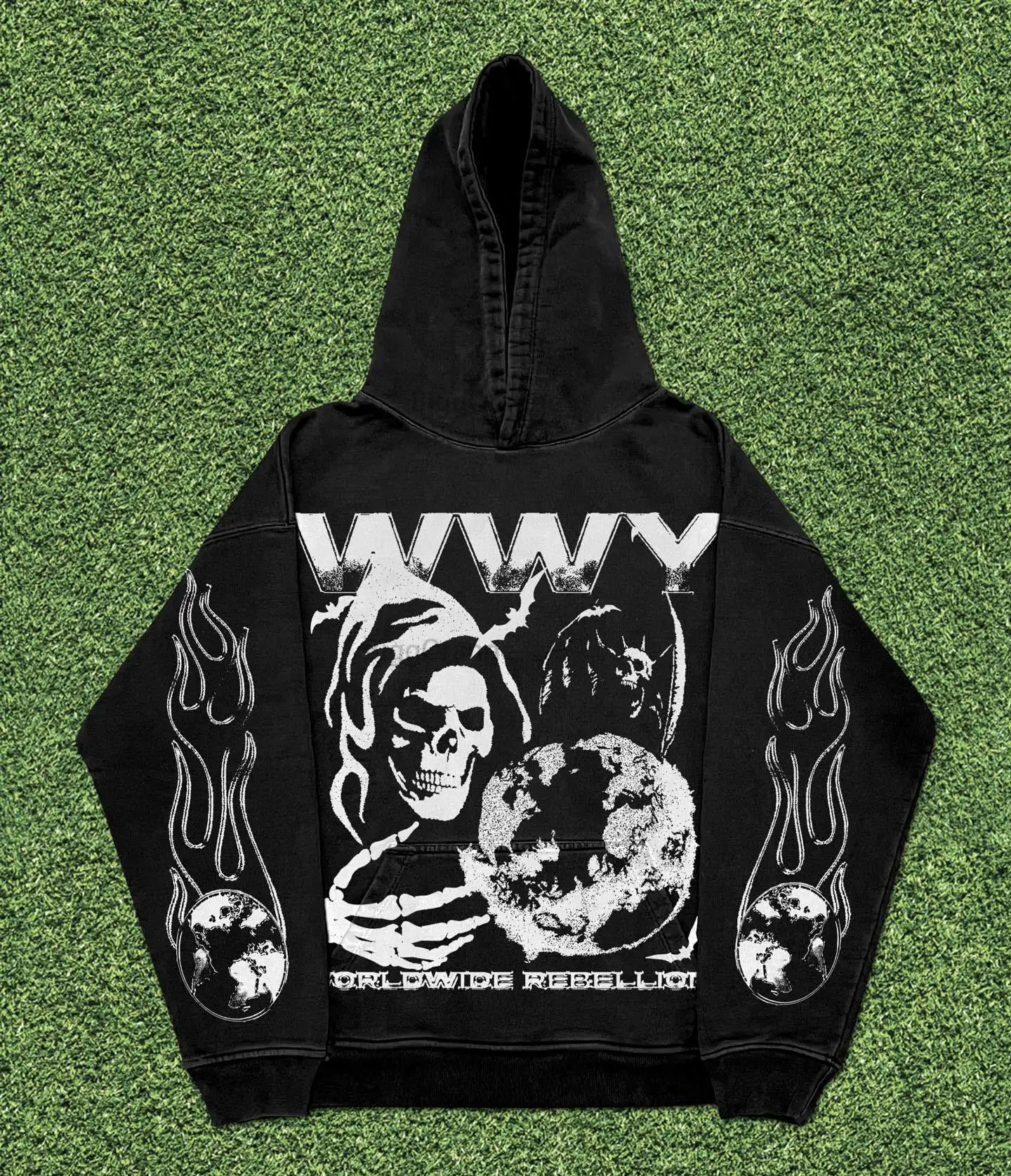 WARM oversized skull print men and women sweatshirt loose New Gothic style casual sweatshirts hip-hop all-match zipper hoodie