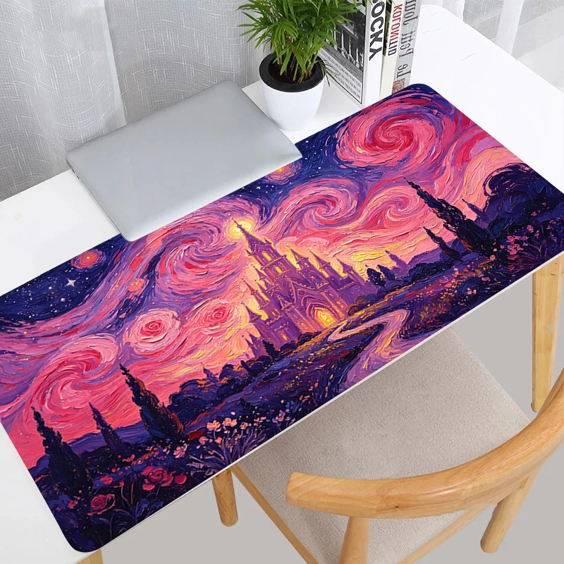 High-Quality Mouse Pad Computer Accessories Speed Mousepad Designed specifically Pink Anime Castle Mouse Mat Gaming Keyboard Mat