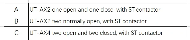 Contato Auxiliar UT-AX2 UT-AX2 com ST-10 ST-12 ST-20 ST-25 ST50 Series