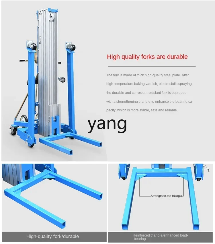 CX mão elevador exposição empilhador liga de alumínio dobrável empilhador manual material elevador