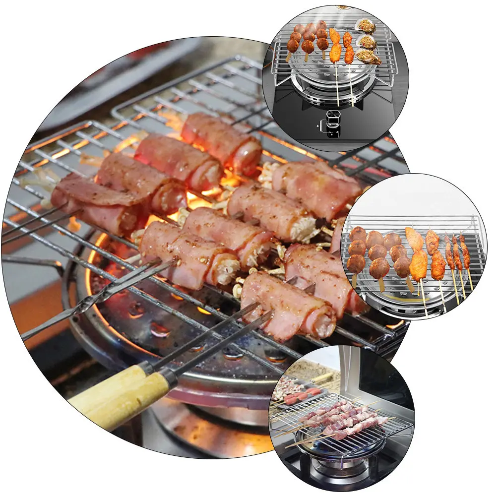 

1 шт. решетка для гриля из нержавеющей стали, портативная подставка для приготовления пищи на открытом воздухе, для пикника, аксессуар для гриля