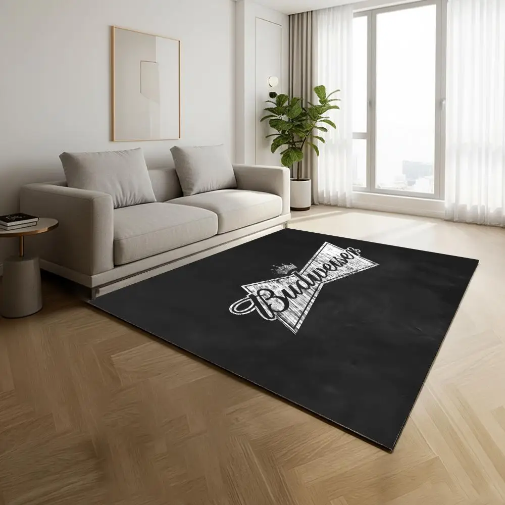Alfombra de suelo de franela acogedora, suave y gruesa, antideslizante, para sala de estar, dormitorio, cocina, alfombras decorativas B-BudweiserS