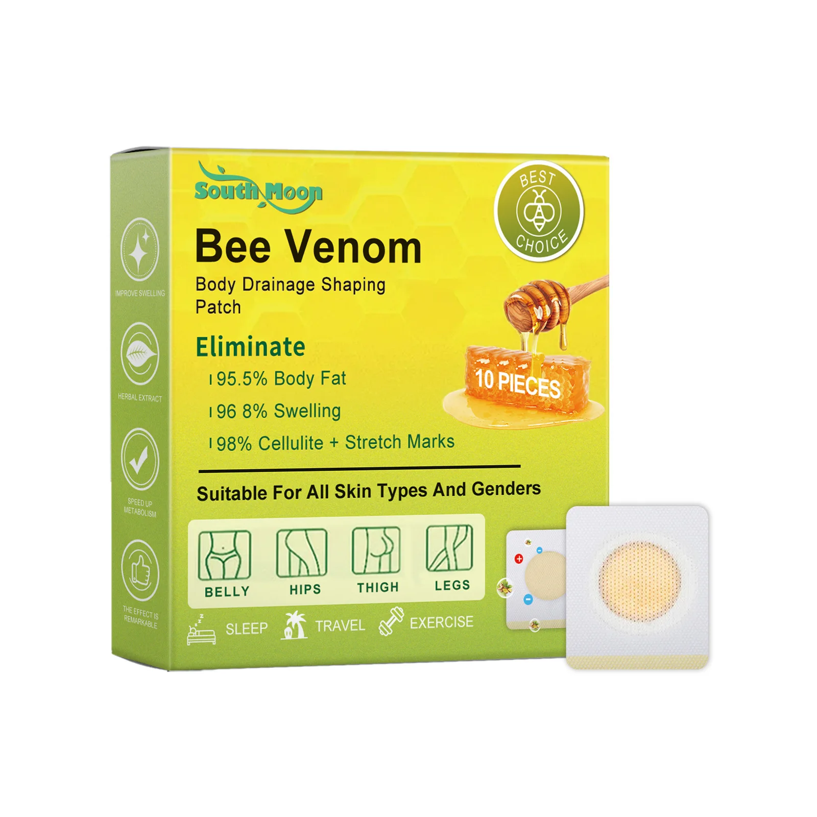 Bee Venom S-lim Waist Navel Stickers Fast Burning Body Belly Waist Losing Weight Anti Cellulite Remove Toxins Body Shaping Patch