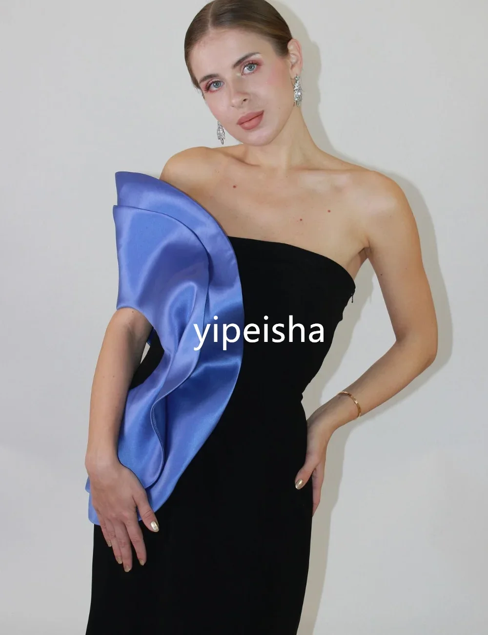 CustomizedMatching Jersey Pleat Straight Strapless Midi Dresses Homecoming  High Quality Sexy Sparkle Sizes Available Intricate