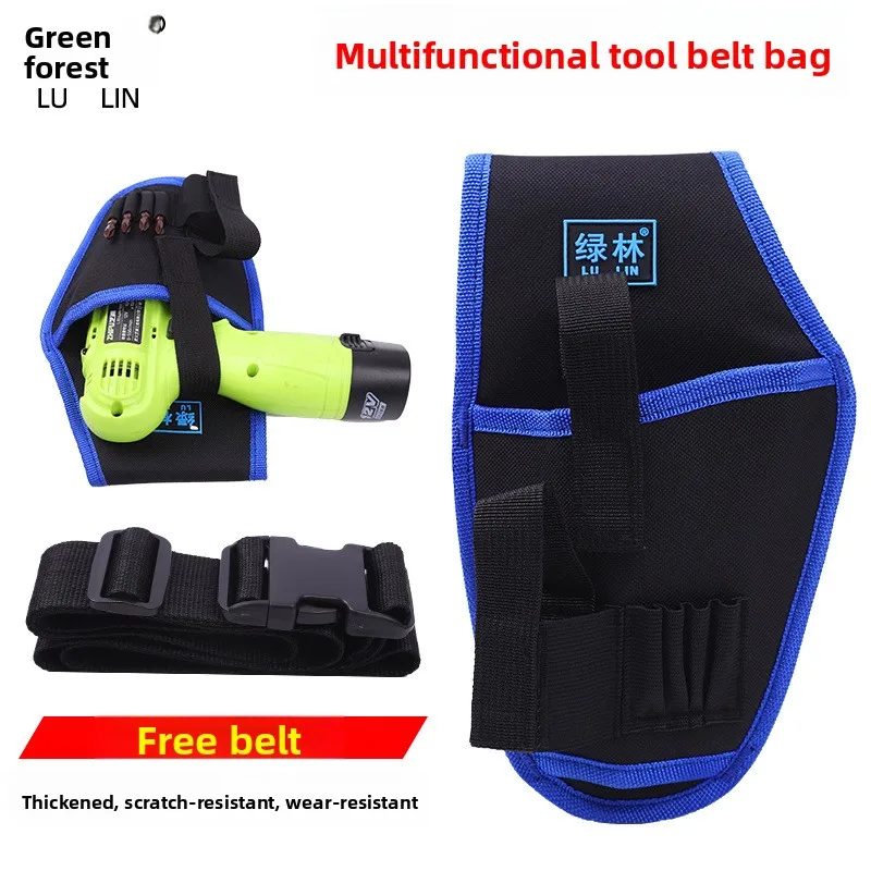 الغابات الخضراء متعددة الوظائف حقيبة كهربائي أداة الحفر اليد الخصر حقيبة أكسفورد القماش الخصر حقيبة الأجهزة أداة حقيبة مجموعة أدوات صغيرة