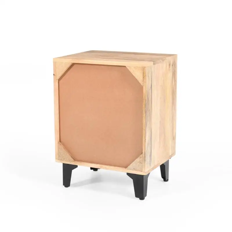 منضدة من الخشب الصلب - طاولة بجانب السرير خشبية كلاسيكية لغرف النوم، خزانة تخزين متينة وأنيقة، تصميم أنيق، مثالي لـ