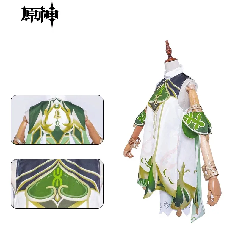 Nahida คอสเพลย์ Lesser Lord การวิเคราะห์ชุดเต็มหูวิกผม Nahida ชุดสําหรับ Comic Con.