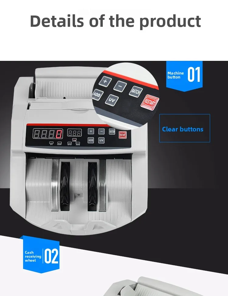 1000 قطعة/دقيقة عداد المال الأعمال ماكينة تسجيل المدفوعات النقدية فواتير يورو كاشف الأوراق النقدية وهمية بواسطة وظيفة الأشعة فوق البنفسجية و MG لمحلات البنوك 2025