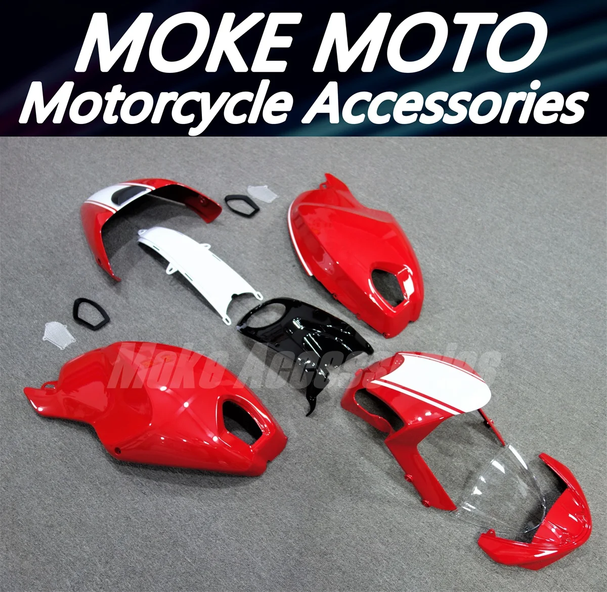 Motorcycle Fairings Kit Fit For Monster 696/796/795/m1000/m1100 2009 2010 2011 Bodywork Set White Red ABS Injection NEW