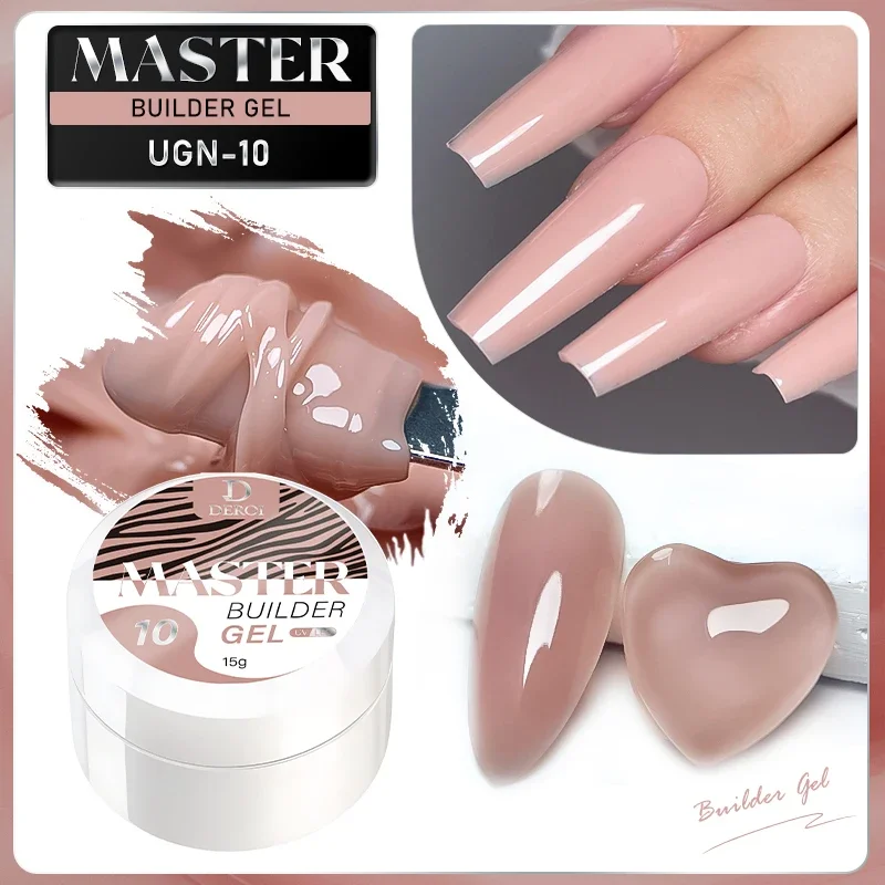 DEROI Clear Builder Esmalte, Gel Manicure, Gel de Extensão Nude, Geleia UV, Gel Poly, Verniz Arte, Branco, 15ml