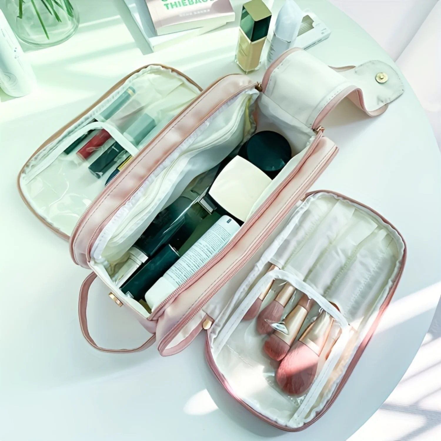 

Large Capacity Comestic Bag, Waterproof Multi Layer Makeup Pouch, Toiletry Bag & Travel Accessories