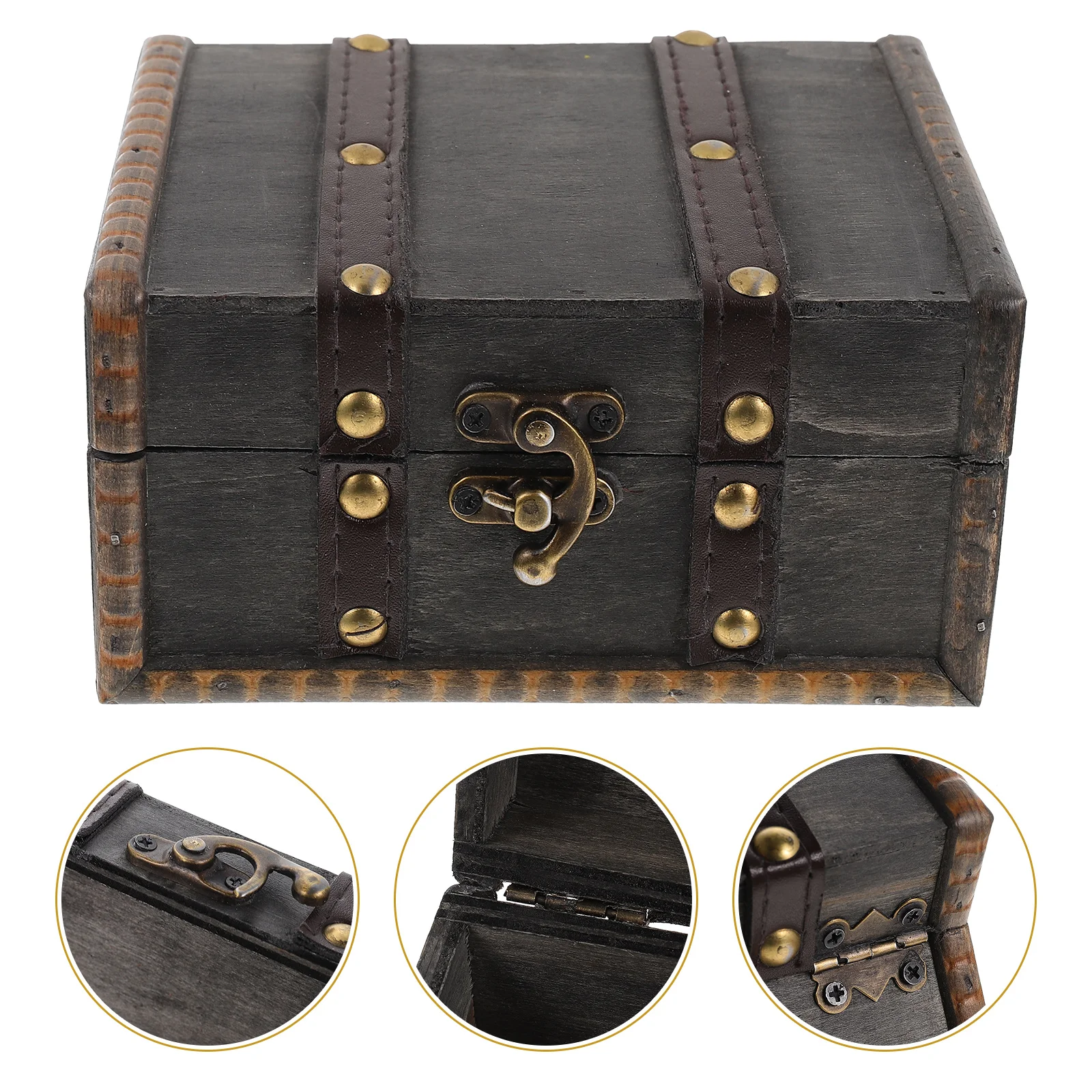 

Vintage Wooden Jewelry Storage Box Compact Trinket Organizer For Earrings Necklaces Bracelets Wood Jewelry Holder Container