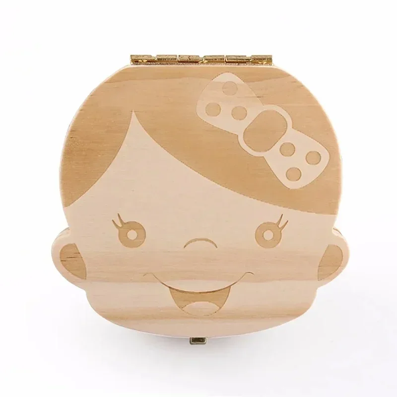 Wooden Male and Female Baby Deciduous Tooth Box Teeth Lanugo Umbilical Cord Collection Box Infant Deciduous Tooth Storage Box