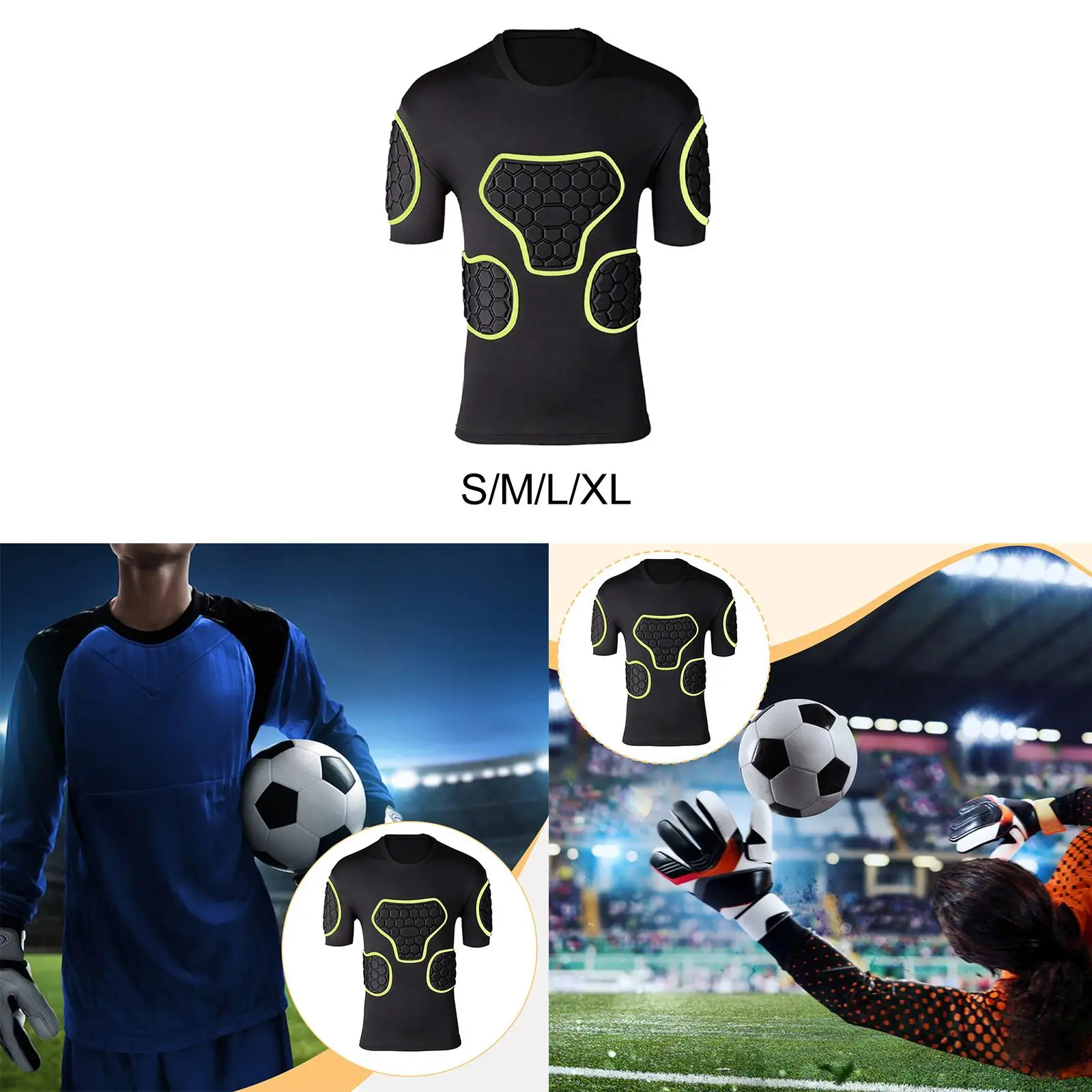 Men EVA Padded Football Compression Shirt Versatile Breathable Rib Protector