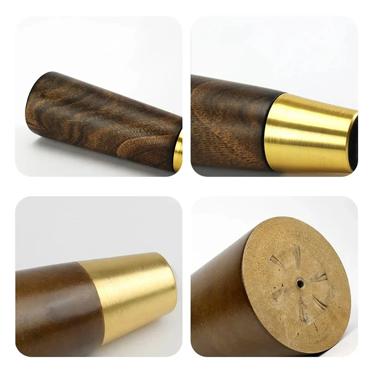 4pcs walnut Legs for Furniture Vertical Table Coffee Tables Legs Anti-vibration Leg Wooden Legs of Bed Kitchen Table Leg Wood image 4
