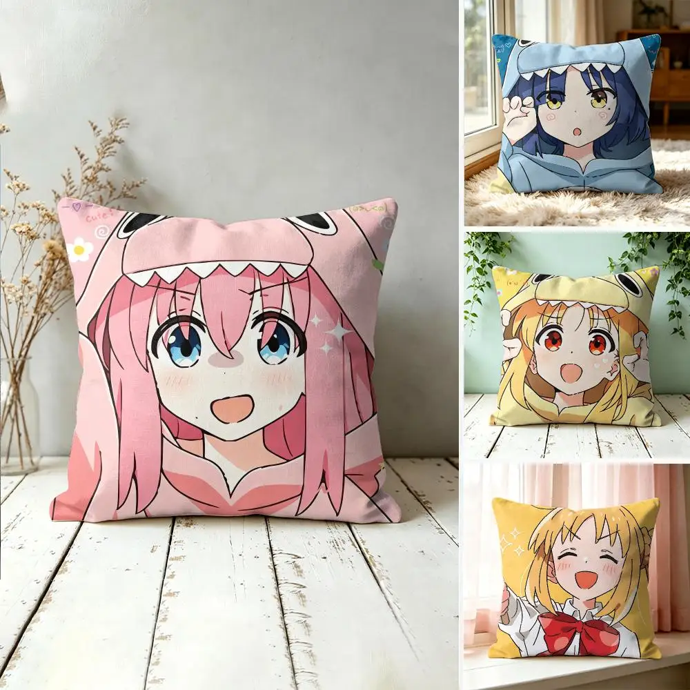 B-Bocchi The Rock Cute Cushion Cover Square Decorative Throw Pillow 40x40cm For Sofa Bedroom Living Room Home Decor