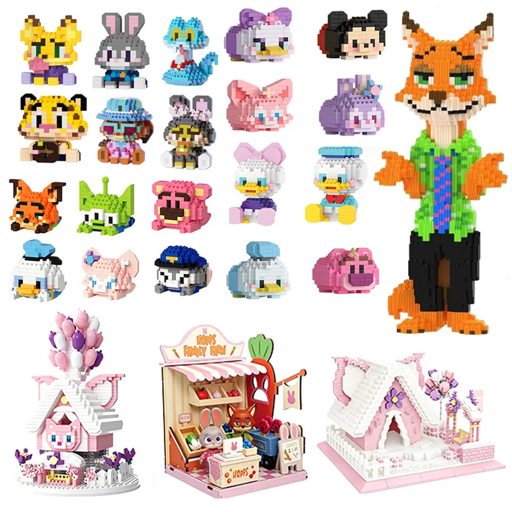 

Disney Anime Princess LinaBell Building Blocks Mickey Mouse mini Action toy Figures Blocks Toys Bricks Assemble Toys Kids Gifts