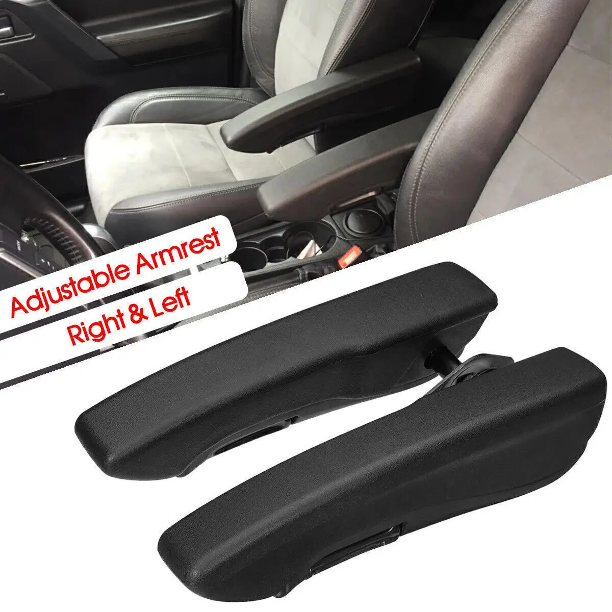 Universal Left&Right Black Adjustable Car Seat Armrest For RV Van Boat Truck Car